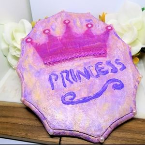 Pink and Purple, Glittery Handpainted Wooden Sign.